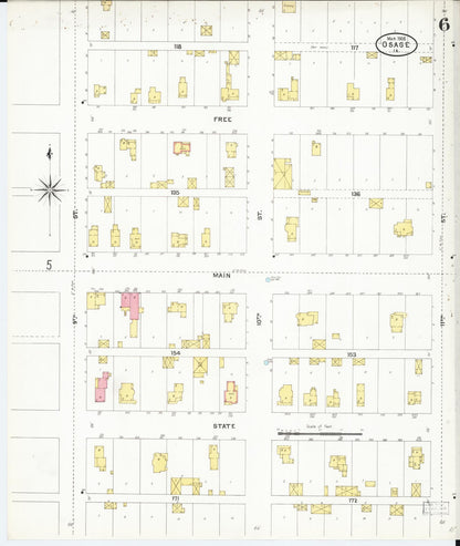 Sanborn Fire Insurance Map from Osage, Mitchell County, Iowa (1905), Sheet #0006 - Historic Sanborn Fire Insurance Map Print