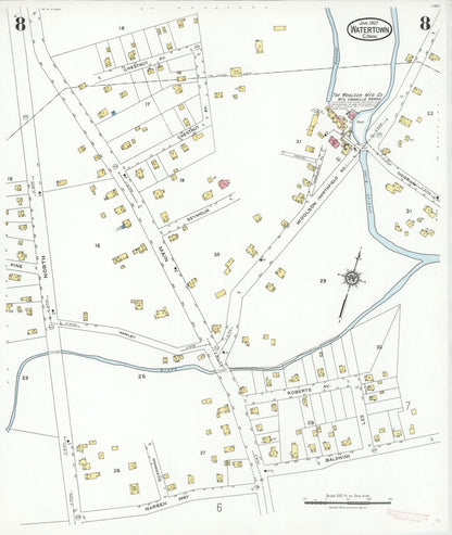 Sanborn Fire Insurance Map from Watertown, Litchfield County, Connecticut (1927), Sheet #0008 - Complete Map Set gallery image, historic Sanborn map, vintage wall art, Connecticut Connecticut