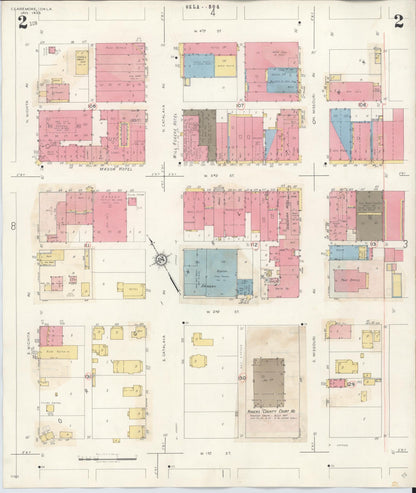 Sanborn Fire Insurance Map from Claremore, Rogers County, Oklahoma (1940), Sheet #0002 - Complete Map Set gallery image, historic Sanborn map, vintage wall art, Oklahoma Oklahoma