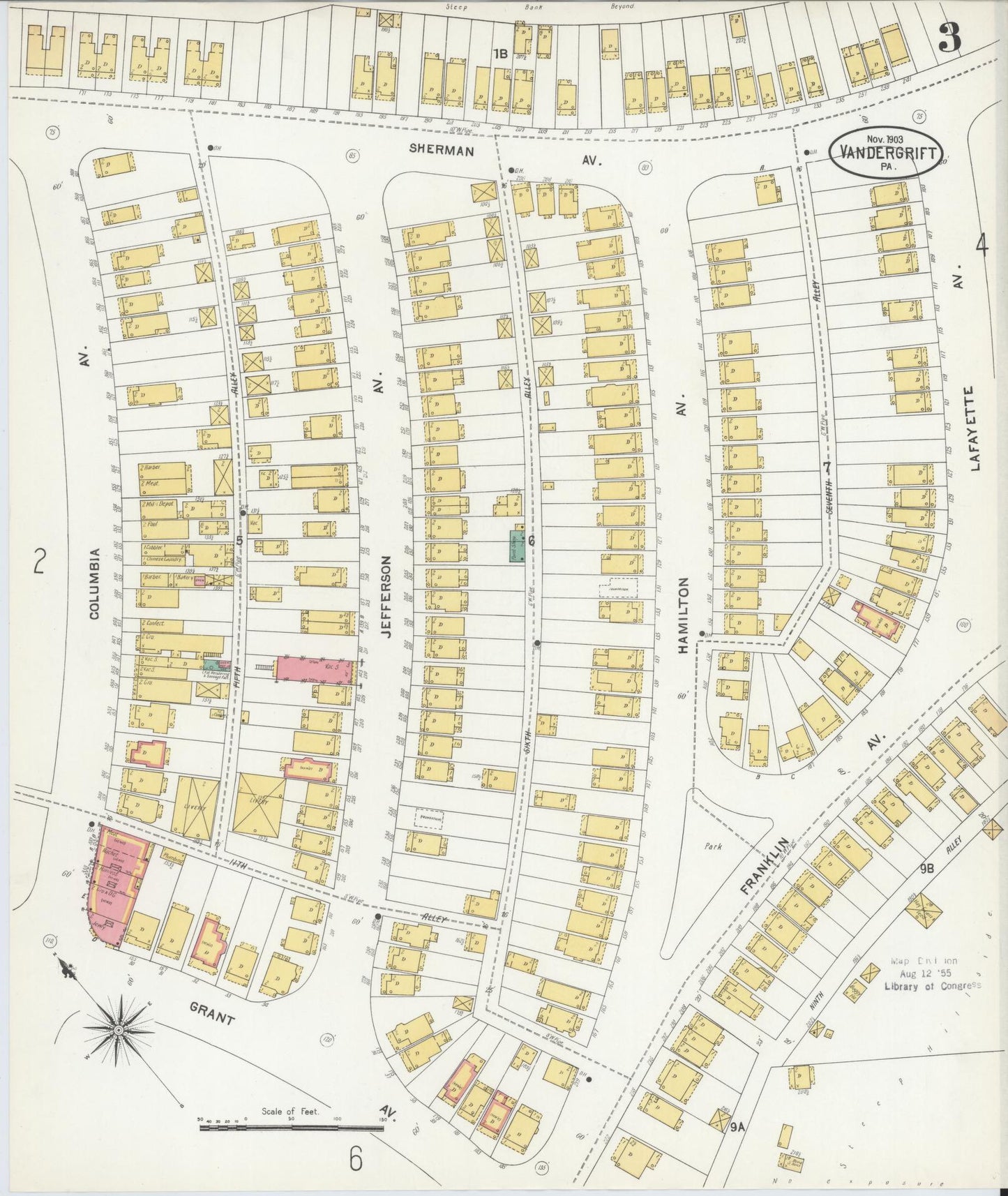Sanborn Fire Insurance Map from Vandergrift, Westmoreland County, Pennsylvania (1903), Sheet #0003 - Complete Map Set gallery image, historic Sanborn map, vintage wall art, Pennsylvania Pennsylvania