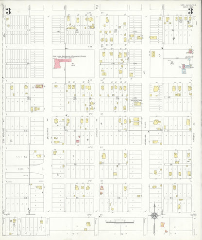 Sanborn Fire Insurance Map from San Juan, Hidalgo County, Texas (1938), Sheet #0003 - Complete Map Set gallery image, historic Sanborn map, vintage wall art, Texas Texas
