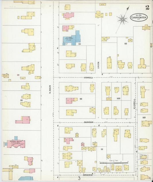 Sanborn Fire Insurance Map from Canandaigua, Ontario County, New York (1904), Sheet #0002 - Complete Map Set gallery image, historic Sanborn map, vintage wall art, New York New York