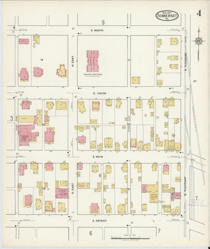Sanborn Fire Insurance Map from Somerset, Somerset County, Pennsylvania (1917), Sheet #0004 - Complete Map Set gallery image, historic Sanborn map, vintage wall art, Pennsylvania Pennsylvania