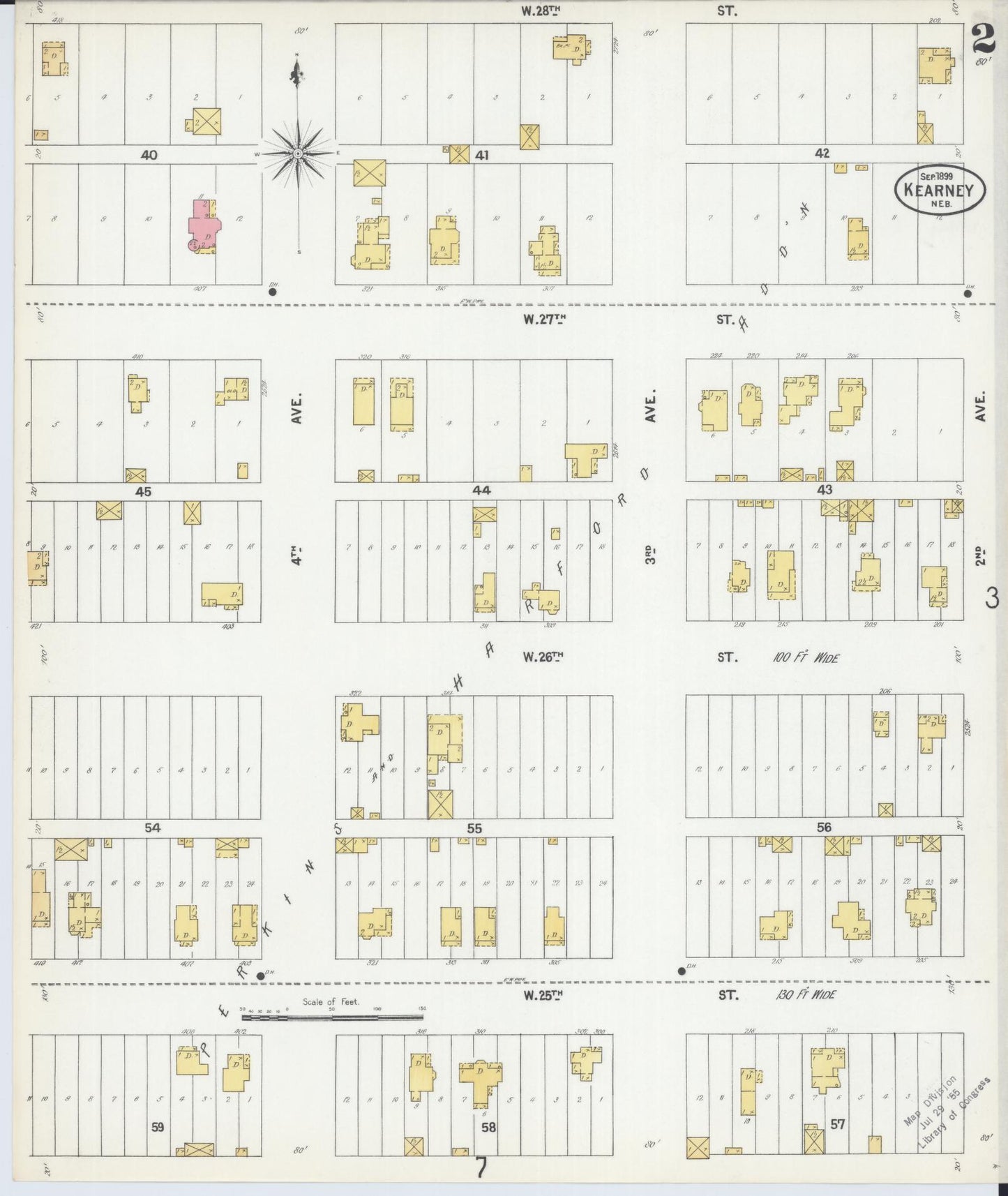 Sanborn Fire Insurance Map from Kearney, Buffalo County, Nebraska (1899), Sheet #0002 - Complete Map Set gallery image, historic Sanborn map, vintage wall art, Nebraska Nebraska