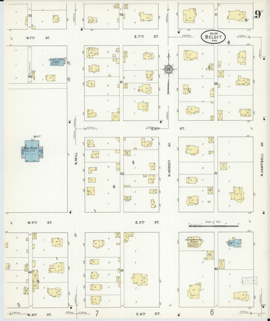Sanborn Fire Insurance Map from Beloit, Mitchell County, Kansas (1911), Sheet #0009 - Historic Sanborn Fire Insurance Map Print, vintage old map wall art, antique decor, genealogy gift, Kansas Kansas map