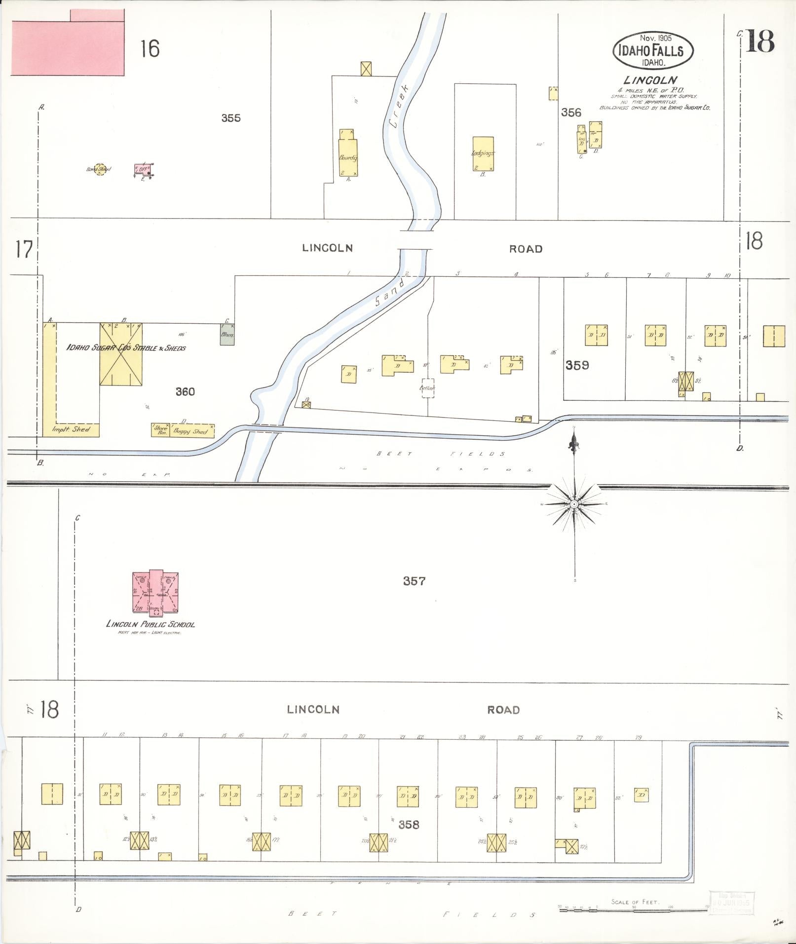 Sanborn Fire Insurance Map from Idaho Falls, Bonneville County, Idaho (1905), Sheet #0018 - Complete Map Set gallery image, historic Sanborn map, vintage wall art, Idaho Idaho