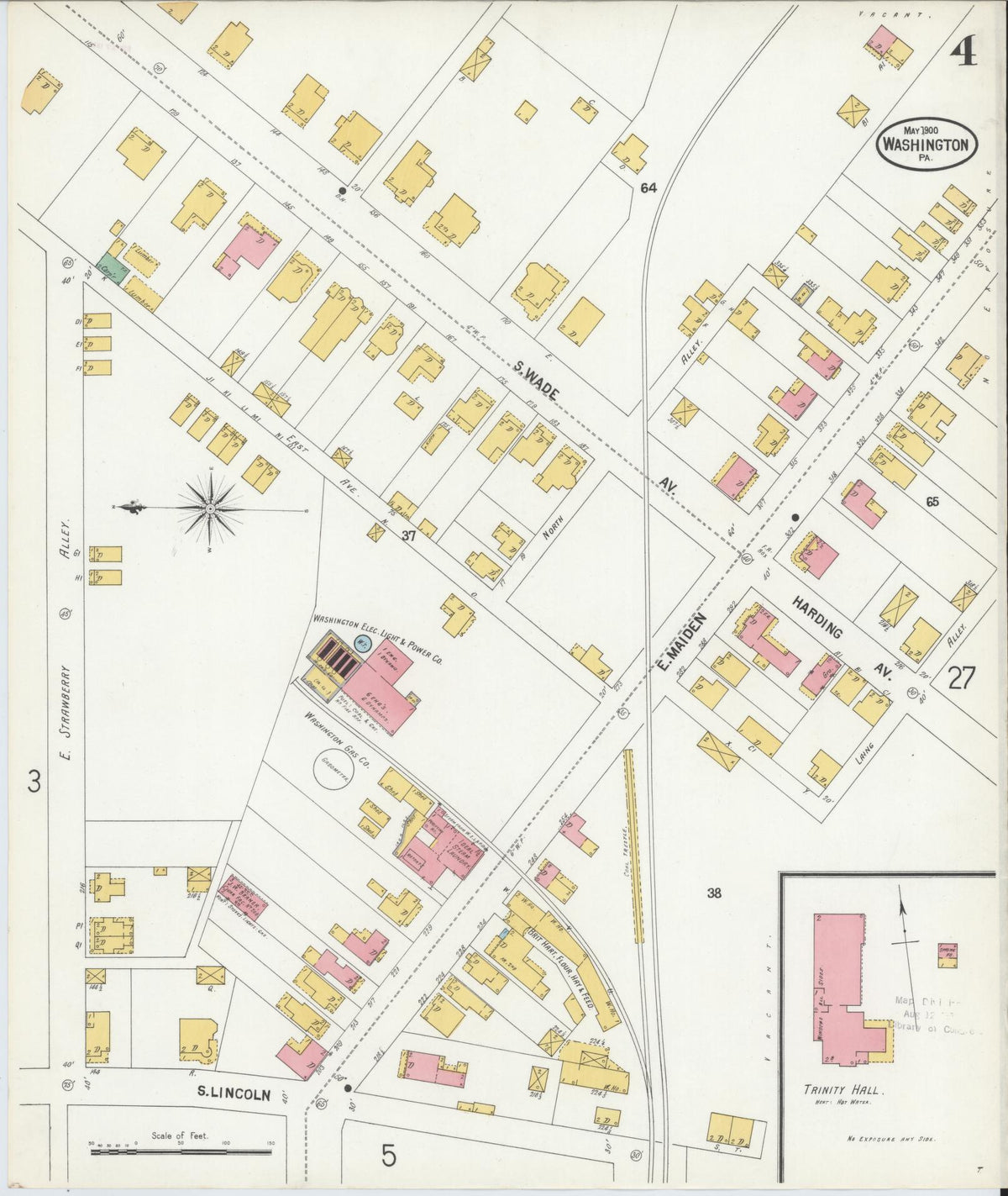 Sanborn Fire Insurance Map from Washington, Washington County, Pennsylvania (1900), Sheet #0004 - Complete Map Set gallery image, historic Sanborn map, vintage wall art, Sanborn Fire Insurance Map from Washington Washington