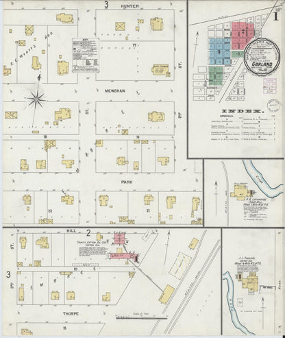 Sanborn Fire Insurance Map from Garland, Dallas County, Texas (1901), Sheet #0001 - Complete Map Set gallery image, historic Sanborn map, vintage wall art, Texas Texas