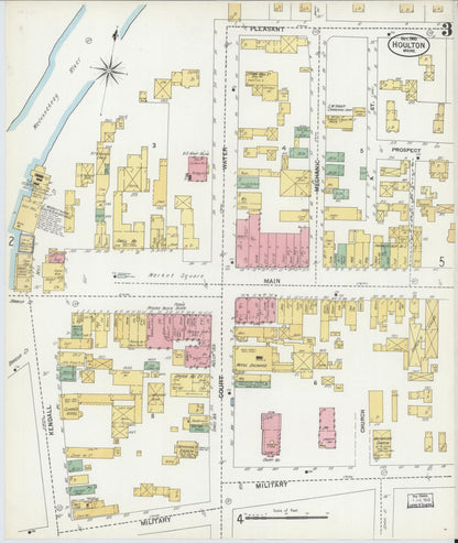 Sanborn Fire Insurance Map from Houlton, Aroostook County, Maine (1900), Sheet #0003 - Complete Map Set gallery image, historic Sanborn map, vintage wall art, Maine Maine