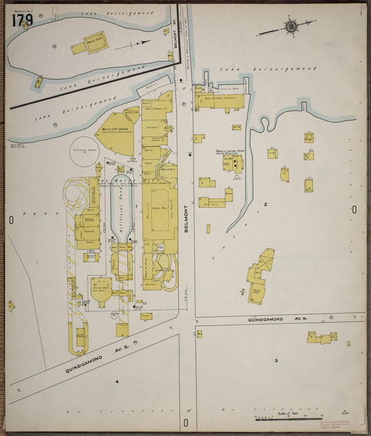 Sanborn Fire Insurance Map from Worcester, Worcester County, Massachusetts (1910), Sheet #0179 - Historic Sanborn Fire Insurance Map Print, vintage old map wall art, antique decor, genealogy gift, Massachusetts Massachusetts map