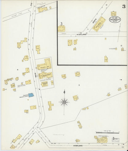 Sanborn Fire Insurance Map from Ogunquit, York County, Maine (1906), Sheet #0003 - Complete Map Set gallery image, historic Sanborn map, vintage wall art, Maine Maine