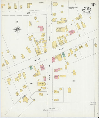 Sanborn Fire Insurance Map from Fairport, Monroe County, New York (1905), Sheet #0010 - Complete Map Set gallery image, historic Sanborn map, vintage wall art, New York New York