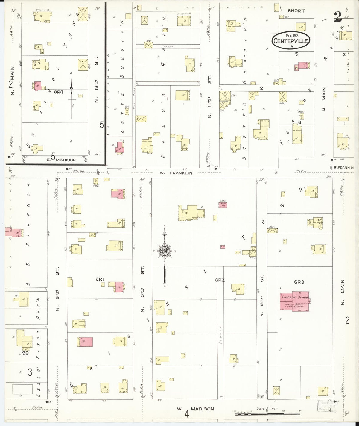Sanborn Fire Insurance Map from Centerville, Appanoose County, Iowa (1913), Sheet #0002 - Historic Sanborn Fire Insurance Map Print