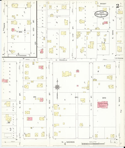 Sanborn Fire Insurance Map from Centerville, Appanoose County, Iowa (1913), Sheet #0002 - Historic Sanborn Fire Insurance Map Print