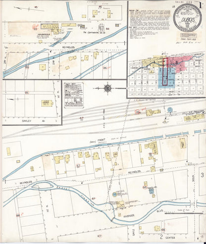 Sanborn Fire Insurance Map from Dubois, Clark County, Idaho (1929), Sheet #0001 - Complete Map Set gallery image, historic Sanborn map, vintage wall art, Idaho Idaho