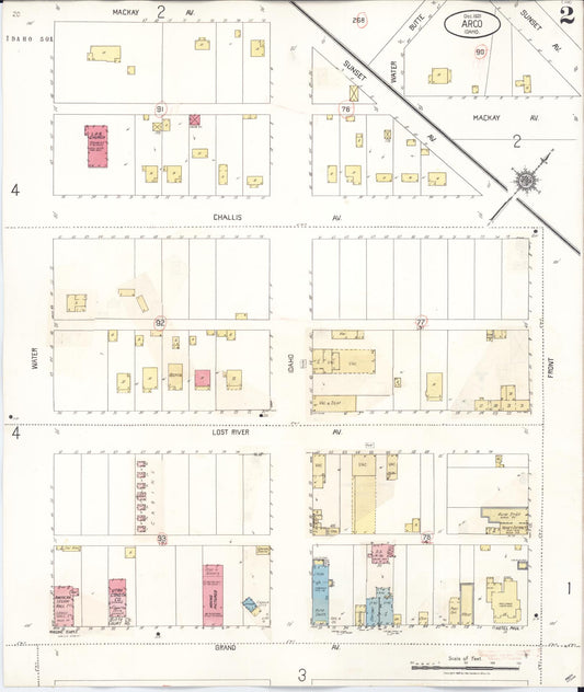 Sanborn Fire Insurance Map from Arco, Butte County, Idaho (1931), Sheet #0002 - Historic Sanborn Fire Insurance Map Print, vintage old map wall art, antique decor, genealogy gift, Idaho Idaho map