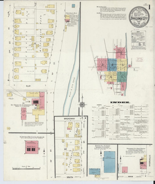 Sanborn Fire Insurance Map from Tipp City, Miami County, Ohio (1911), Sheet #0001 - Complete Map Set gallery image, historic Sanborn map, vintage wall art, Ohio Ohio