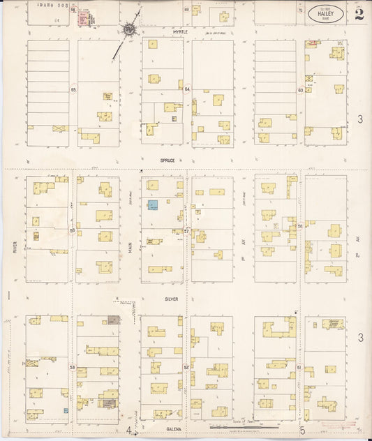 Sanborn Fire Insurance Map from Hailey, Blaine County, Idaho (1931), Sheet #0002 - Historic Sanborn Fire Insurance Map Print, vintage old map wall art, antique decor, genealogy gift, Idaho Idaho map