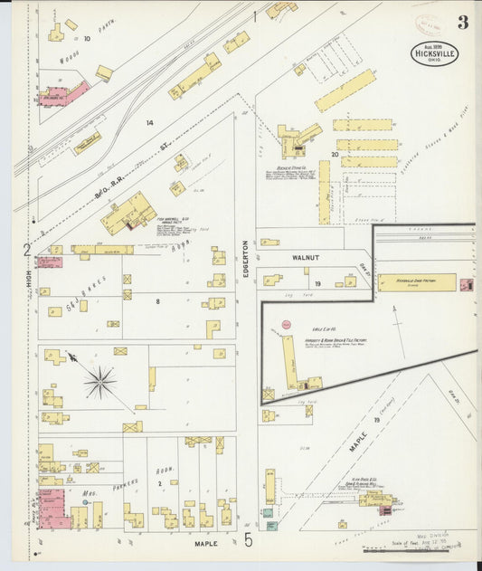 Sanborn Fire Insurance Map from Hicksville, Defiance County, Ohio (1899), Sheet #0003 - Historic Sanborn Fire Insurance Map Print, vintage old map wall art, antique decor, genealogy gift, Ohio Ohio map