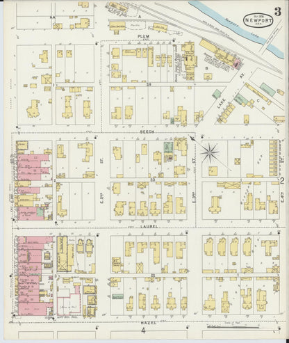 Sanborn Fire Insurance Map from Newport, Jackson County, Arkansas (1896), Sheet #0003 - Complete Map Set gallery image, historic Sanborn map, vintage wall art, Arkansas Arkansas