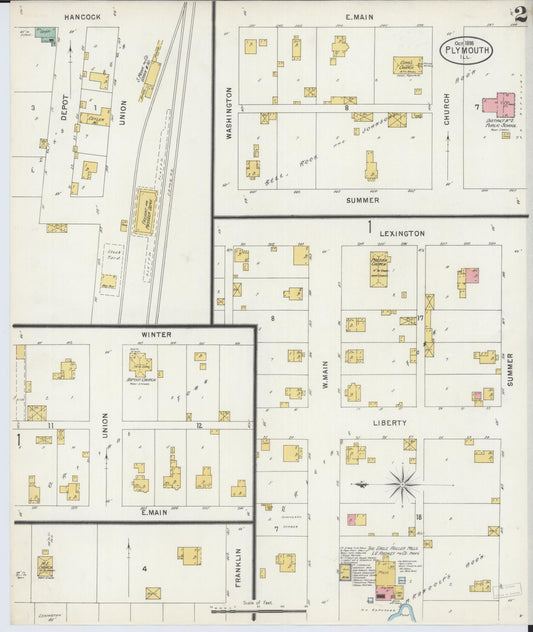 Sanborn Fire Insurance Map from Plymouth, Hancock County, Illinois (1898), Sheet #0002 - Historic Sanborn Fire Insurance Map Print, vintage old map wall art, antique decor, genealogy gift, Illinois Illinois map
