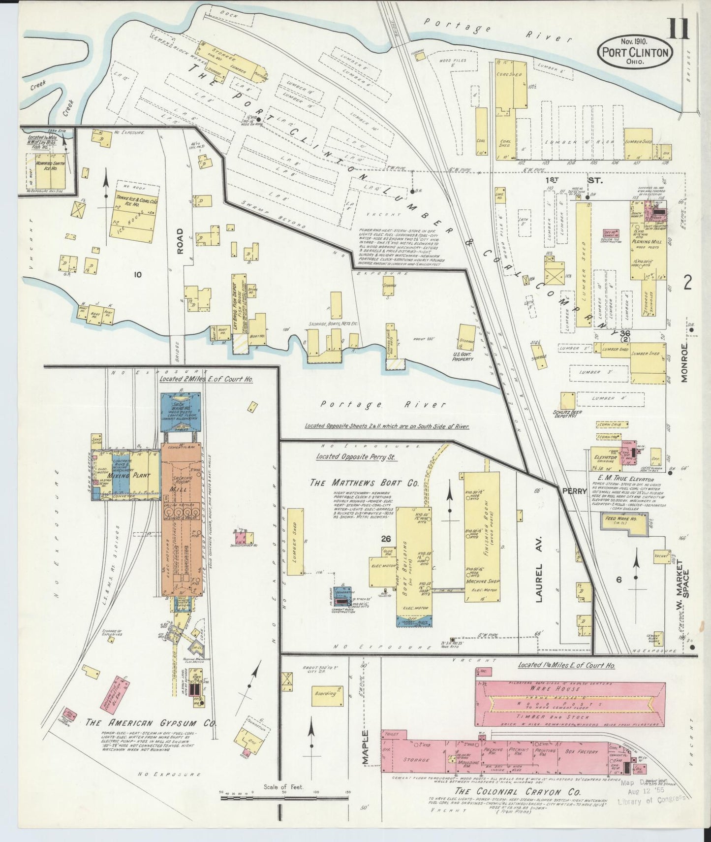 Sanborn Fire Insurance Map from Port Clinton, Ottawa County, Ohio (1910), Sheet #0011 - Complete Map Set gallery image, historic Sanborn map, vintage wall art, Ohio Ohio