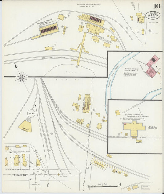 Sanborn Fire Insurance Map from Aspen, Pitkin County, Colorado (1898), Sheet #0010 - Historic Sanborn Fire Insurance Map Print, vintage old map wall art, antique decor, genealogy gift, Colorado Colorado map