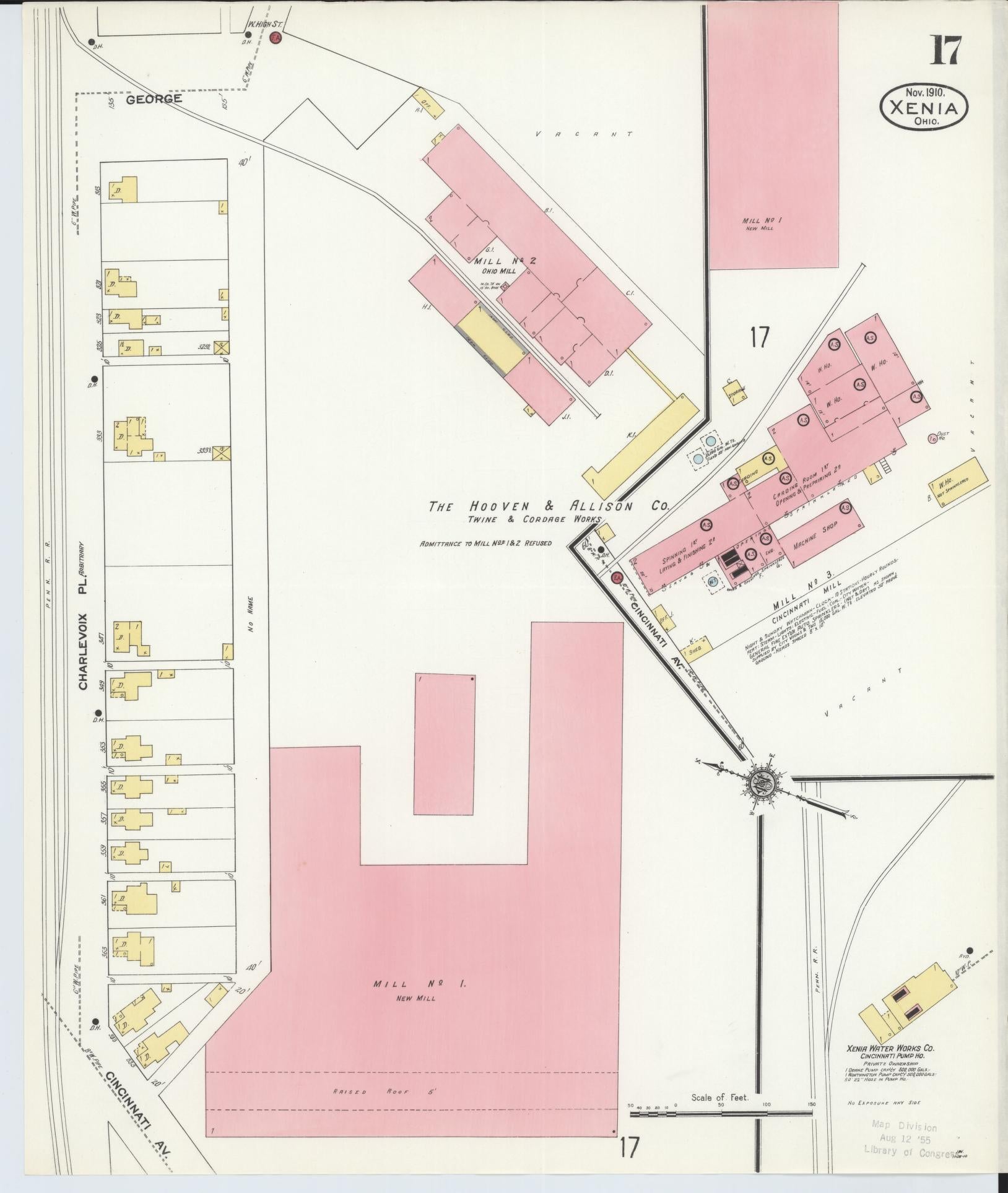 Sanborn Fire Insurance Map from Xenia, Greene County, Ohio (1910), Sheet #0017 - Complete Map Set gallery image, historic Sanborn map, vintage wall art, Ohio Ohio