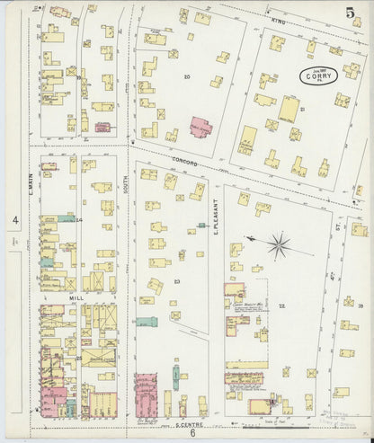 Sanborn Fire Insurance Map from Corry, Erie County, Pennsylvania (1897), Sheet #0005 - Complete Map Set gallery image, historic Sanborn map, vintage wall art, Pennsylvania Pennsylvania