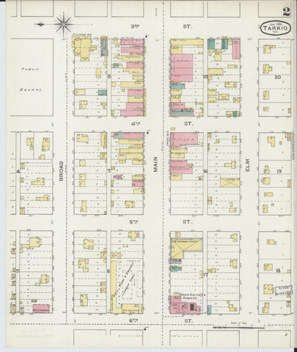 Sanborn Fire Insurance Map from Tarkio, Atchison County, Missouri (1894), Sheet #0002 - Complete Map Set gallery image, historic Sanborn map, vintage wall art, Missouri Missouri