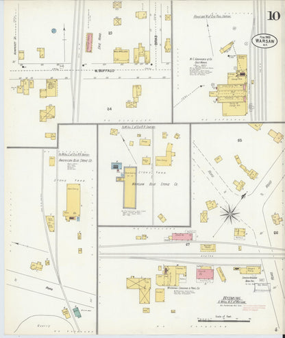Sanborn Fire Insurance Map from Warsaw, Wyoming County, New York (1903), Sheet #0010 - Complete Map Set gallery image, historic Sanborn map, vintage wall art, Warsaw Wyoming