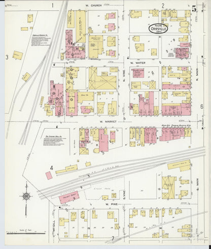Sanborn Fire Insurance Map from Orrville, Wayne County, Ohio (1911), Sheet #0005 - Historic Sanborn Fire Insurance Map Print, vintage old map wall art, antique decor, genealogy gift, Ohio Ohio map
