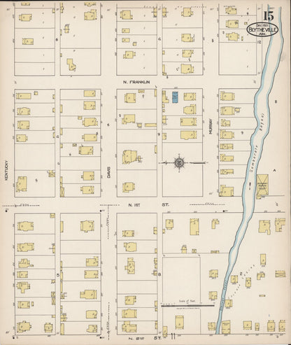 Sanborn Fire Insurance Map from Blytheville, Mississippi County, Arkansas (1921), Sheet #0015 - Complete Map Set gallery image, historic Sanborn map, vintage wall art, Arkansas Arkansas