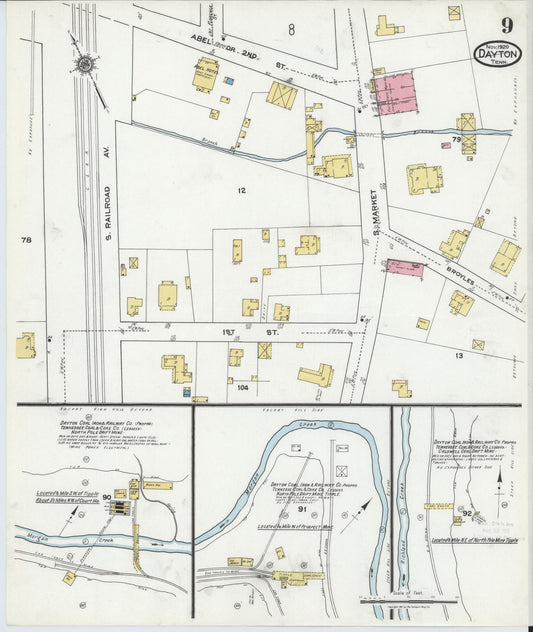 Sanborn Fire Insurance Map from Dayton, Rhea County, Tennessee (1920), Sheet #0009 - Historic Sanborn Fire Insurance Map Print, vintage old map wall art, antique decor, genealogy gift, Tennessee Tennessee map