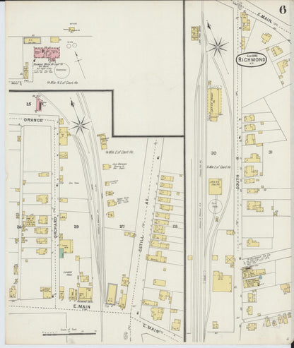 Sanborn Fire Insurance Map from Richmond, Madison County, Kentucky (1895), Sheet #0006 - Complete Map Set gallery image, historic Sanborn map, vintage wall art, Kentucky Kentucky