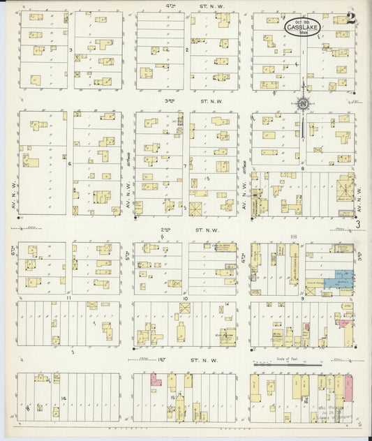 Sanborn Fire Insurance Map from Cass Lake, Cass County, Minnesota (1913), Sheet #0002 - Historic Sanborn Fire Insurance Map Print, vintage old map wall art, antique decor, genealogy gift, Minnesota Minnesota map
