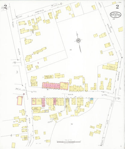 Sanborn Fire Insurance Map from Bristol, Addison County, Vermont (1927), Sheet #0002 - Complete Map Set gallery image, historic Sanborn map, vintage wall art, Vermont Vermont