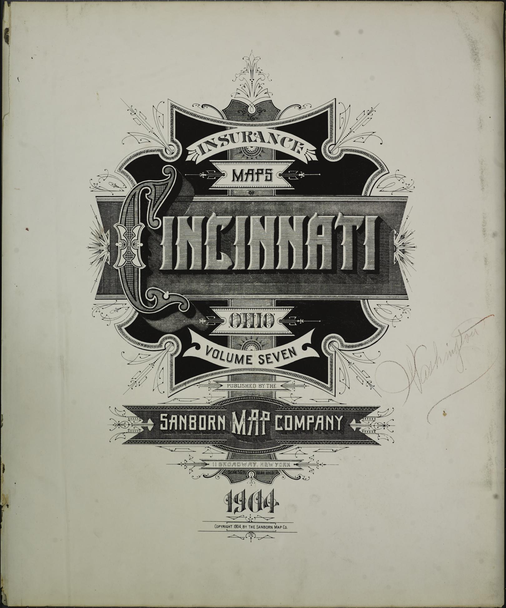 Sanborn Fire Insurance Map from Cincinnati, Hamilton County, Ohio (1904), Sheet #0001 - Complete Map Set gallery image, historic Sanborn map, vintage wall art, Ohio Ohio