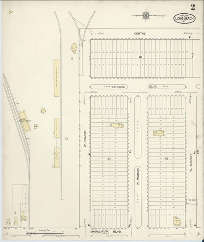 Sanborn Fire Insurance Map from Long Beach, Nassau County, New York (1914), Sheet #0002 - Complete Map Set gallery image, historic Sanborn map, vintage wall art, New York New York