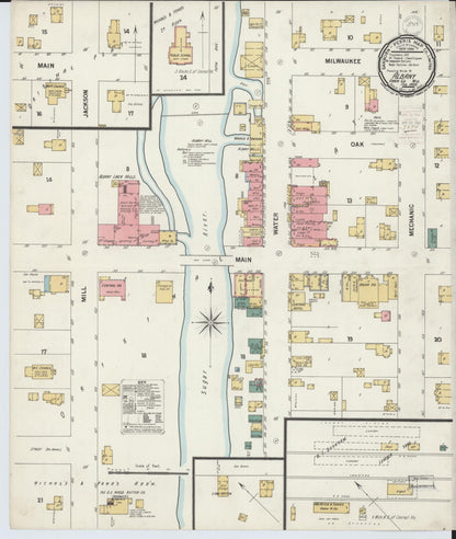 Sanborn Fire Insurance Map from Albany, Green County, Wisconsin (1900), Sheet #0001 - Historic Sanborn Fire Insurance Map Print, vintage old map wall art, antique decor, genealogy gift, Wisconsin Wisconsin map