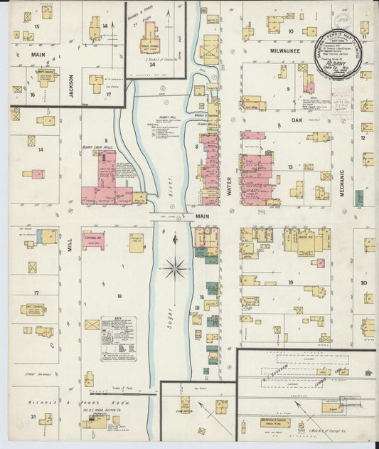 Sanborn Fire Insurance Map from Albany, Green County, Wisconsin (1900), Sheet #0001 - Historic Sanborn Fire Insurance Map Print, vintage old map wall art, antique decor, genealogy gift, Wisconsin Wisconsin map