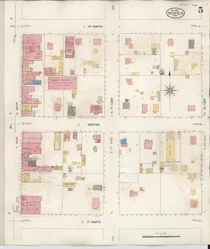 Sanborn Fire Insurance Map from Richfield, Sevier County, Utah (1930), Sheet #0005 - Complete Map Set gallery image, historic Sanborn map, vintage wall art, Utah Utah