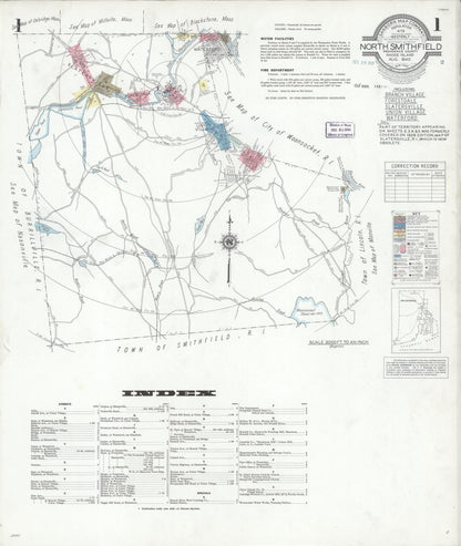 Sanborn Fire Insurance Map from North Smithfield, Providence County, Rhode Island (1940), Sheet #0001 - Complete Map Set gallery image, historic Sanborn map, vintage wall art, Rhode Island Rhode Island