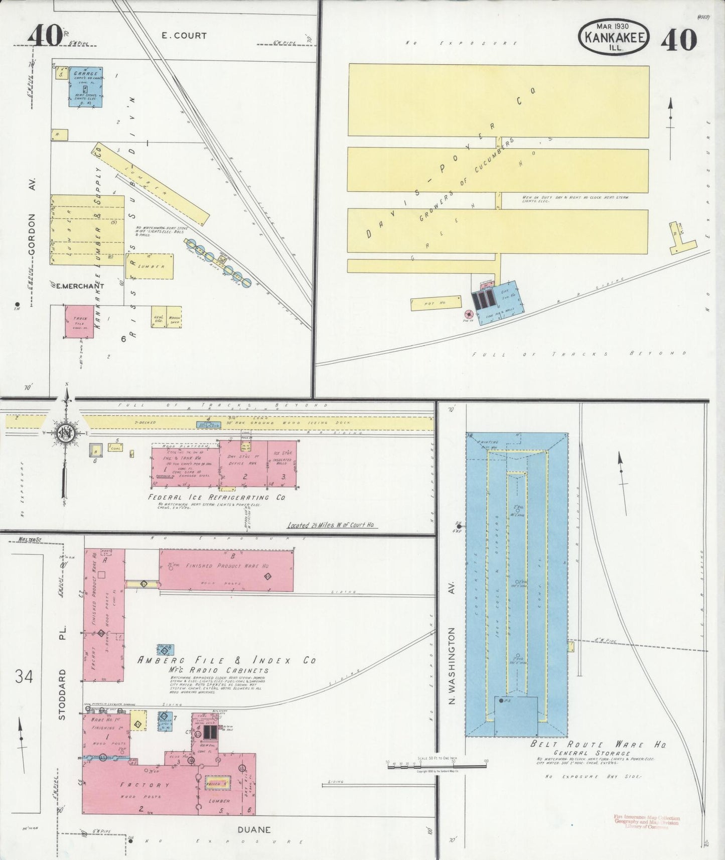 Sanborn Fire Insurance Map from Kankakee, Kankakee County, Illinois (1930), Sheet #0040 - Historic Sanborn Fire Insurance Map Print, vintage old map wall art, antique decor, genealogy gift, Illinois Illinois map