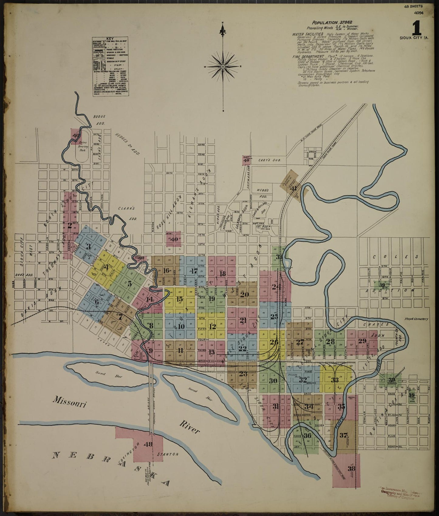 Sanborn Fire Insurance Map from Sioux City, Woodbury County, Iowa. (1890) – Map View