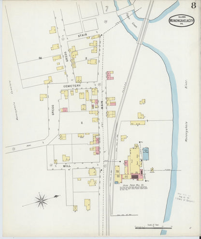 Sanborn Fire Insurance Map from Monongahela City, Washington County, Pennsylvania (1895), Sheet #0008 - Complete Map Set gallery image, historic Sanborn map, vintage wall art, Pennsylvania Pennsylvania