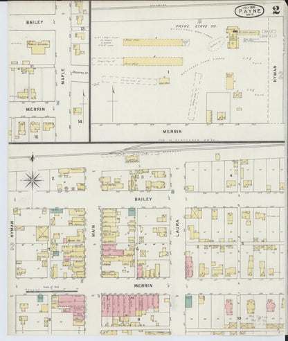 Sanborn Fire Insurance Map from Payne, Paulding County, Ohio (1895), Sheet #0002 - Complete Map Set gallery image, historic Sanborn map, vintage wall art, Ohio Ohio