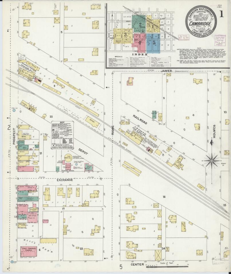 Sanborn Fire Insurance Map from Cambridge, Henry County, Illinois. (1907) – Map View