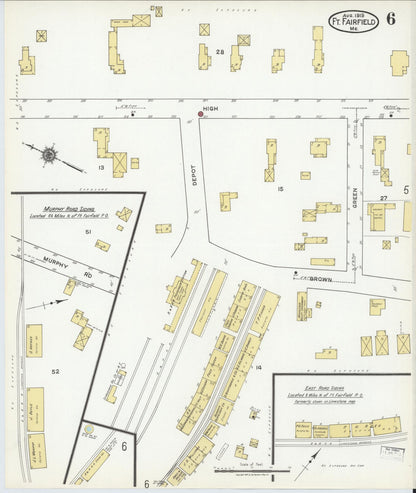 Sanborn Fire Insurance Map from Fort Fairfield, Aroostook County, Maine (1919), Sheet #0006 - Complete Map Set gallery image, historic Sanborn map, vintage wall art, Maine Maine
