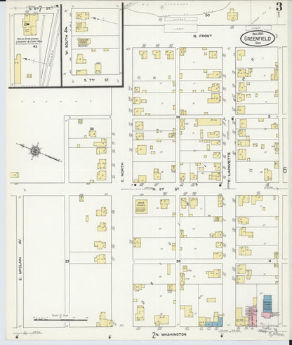 Sanborn Fire Insurance Map from Greenfield, Highland County, Ohio (1910), Sheet #0003 - Historic Sanborn Fire Insurance Map Print, vintage old map wall art, antique decor, genealogy gift, Ohio Ohio map